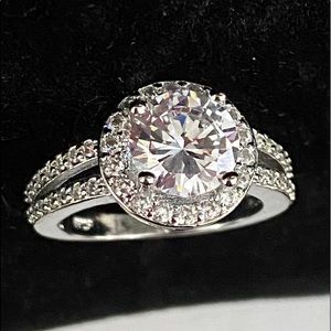 Sale! 925S 2ct round Zircon stone ring